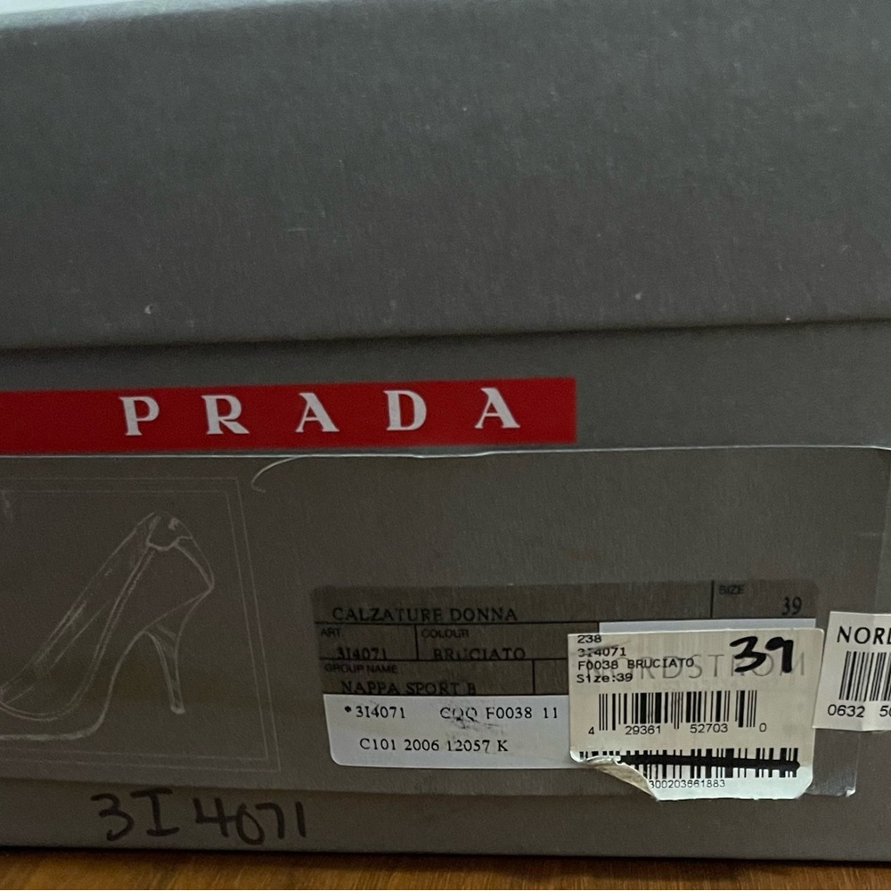 PRADA Size 39 Brown Leather ( Bruciato) Calzature Donna